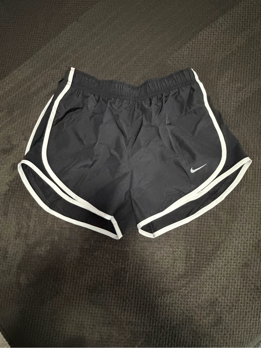 Nike Black Running Shorts with White Piping